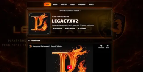 LegacyXV2 website preview
